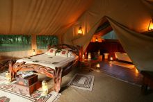 Tent interior at Il Moran, Masai Mara National Reserve, Kenya