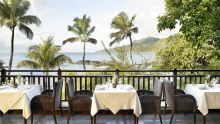 Dining with stunning vistas at Le Meridien Fishermans Cove, Mahe, Seychelles