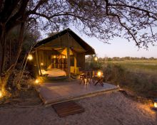 Tent exterior at Linyati Discoverer Camp, Linyati Wetlands, Botswana