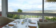 The view from the breakfast dining room at Bosavern Guesthouse, Plettenberg, South Africa