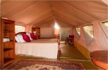 En suite tents on beach at Lua Cheia Beach Camp, Mafia Island, Tanzania