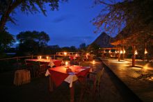 Evening dining at Selous Impala Camp, Selous National Park, Tanzania