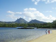 Walking on the beach at Four Seasons Mauritius, Anahita, Mauritius