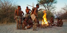 The San Bushmen at Grasslands Bushman Lodge, Central Kalahari Game Reserve, Botswana