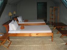 Tent interior at Ngamba Island Tented Camp, Ngamba Island, Uganda