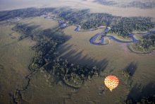 Hot air balloon ride at Karen Blixen Camp, Masai Mara National Reserve, Kenya