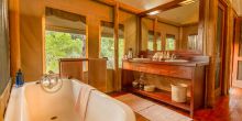 Bathroom at Little Kwara Camp, Okavango Delta, Botswana