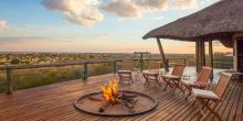 View from patio at Tau Pan Camp, Central Kalahari Game Reserve, Botswana