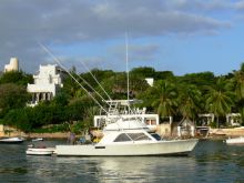 Boat in front of Peponi Hotel, Lamu Island, Kenya