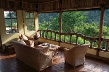 Lounge with view at Volcanoes Bwindi Lodge, Bwindi Impenetrable Forest, Uganda