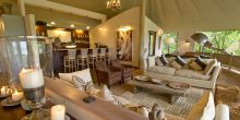 Lounge and bar at Stanleys Camp, Okavango Delta, Botswana