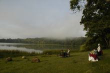 Waterside dining at Serena Mountain Village, Arusha, Tanzania