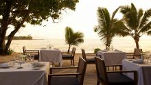 Outdoor dining area at Le Meridien Barbarons, Mahe, Seychelles