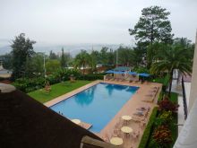Pool and view over the city at Hotel des Mille Collines, Kigali, Rwanda