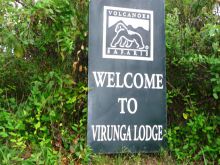 Entry sign at Virunga Lodge, Volcanoes National Park, Uganda (Mango Staff photo)