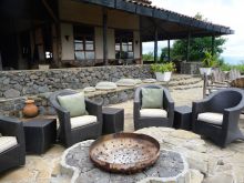 Campfire patio at Virunga Lodge, Volcanoes National Park, Uganda (Mango Staff photo)