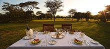 Dining in the courtyard at Hogmead, Nairobi, Kenya