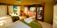 Tent interior at Gunns Camp, Okavango Delta, Botswana