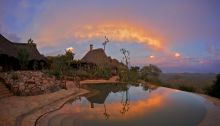 Pool at sunset at Ol Malo, Laikipia, Kenya
