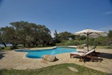 The pool with a lake view at Rusinga Island Lodge, Lake Victoria, Kenya