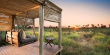 Guest deck at Nxabega Okavango Safari Camp, Okavango Delta, Botswana