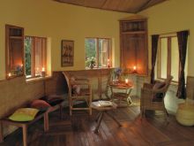 Private lounge at Mount Gahinga Lodge, Mgahinga National Park, Uganda
