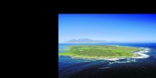 An aerial view of the island in Table Bay - Robben Island, Cape Town, South Africa
