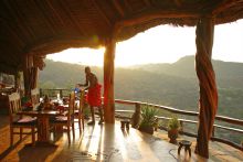 Dining at sunset at Sabuk Lodge, Laikipia, Kenya
