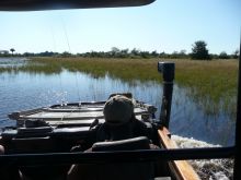 Boating at Seba Camp, Okavango Delta, Botswana