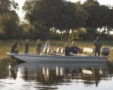 Fishing on the delta at Seba Camp, Okavango Delta, Botswana (Wilderness Safaris)