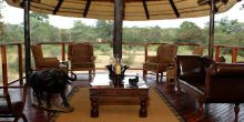 The open-air lounge at Shumbalala Game Lodge, Thornybush Game Reserve, South Africa