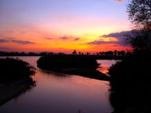 Sunset at Selous Impala Camp, Selous National Park, Tanzania