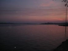 Sunset over the Congo River at Mikhaels Hotel, Brazzaville, Republic of Congo (Mango Staff photo) 