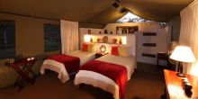 Tent interior at Elephant Valley Lodge, Chobe National Park, Botswana