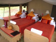Tent interior at Ubuntu Camp, Serengeti National Park, Tanzania