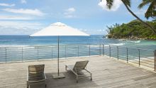 Veranda overlooking the ocean at Le Meridien Barbarons, Mahe, Seychelles