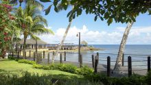 View from the hotel at Le Meridien Fishermans Cove, Mahe, Seychelles