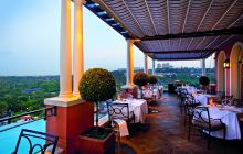 Dining on the veranda at The Westcliff, Johannesburg, South Africa