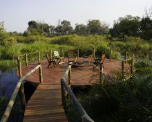 Campfire deck at Xigera Camp, Moremi Game Reserve, Botswana (Dana Allen)