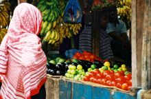 Local Zanzibar marketplace at Asmini Palace Hotel, Stone Town, Zanzibar, Tanzania